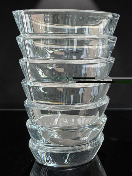 Baccarat Other - Baccarat Coco Crystal Vase Large 8", French Art Glass‎ Tiered Vase Signed